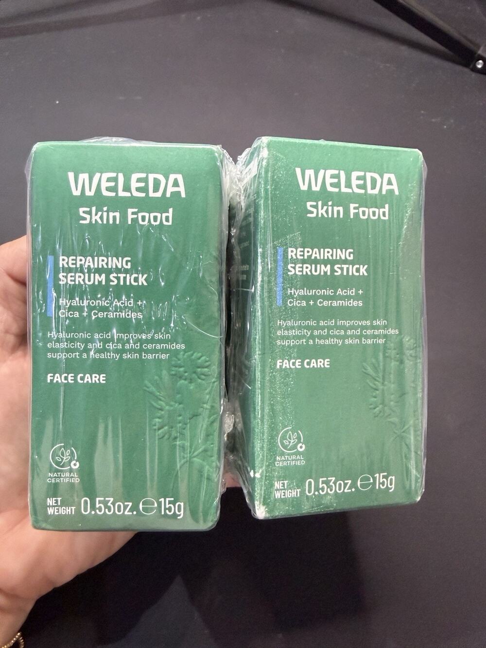 (2) WELEDA -Skin Food REPAIRING SERUM STICK Face 0.53 Oz - Exp: 12/26